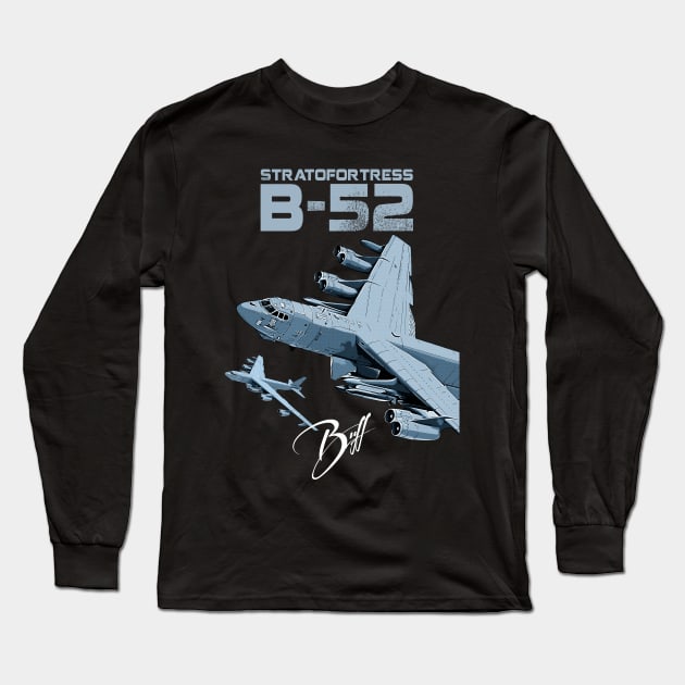 B52 Stratofortress U.S. long-range heavy bomber,  Aircraft Long Sleeve T-Shirt by aeroloversclothing